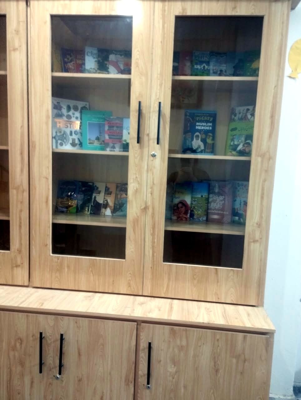 School library bookshelves