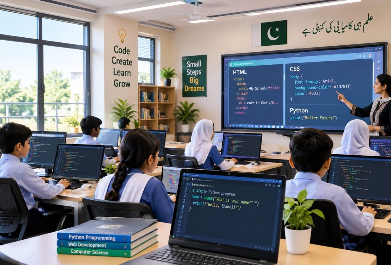 Students learning to code